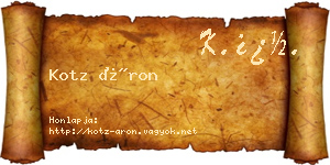 Kotz Áron névjegykártya