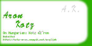 aron kotz business card